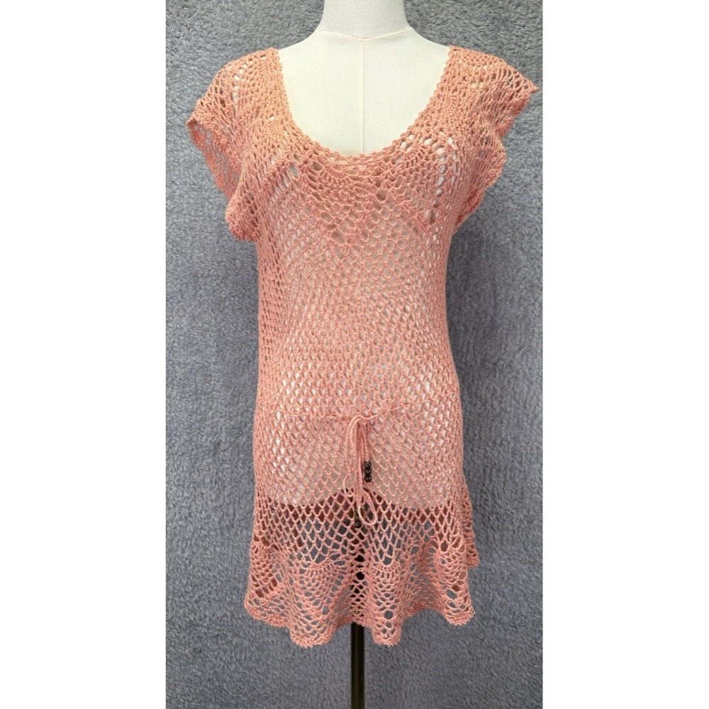 Y2K No Boundaries Crochet Knit Cover Up Womens S Juniors L Boho 90s Festival Top